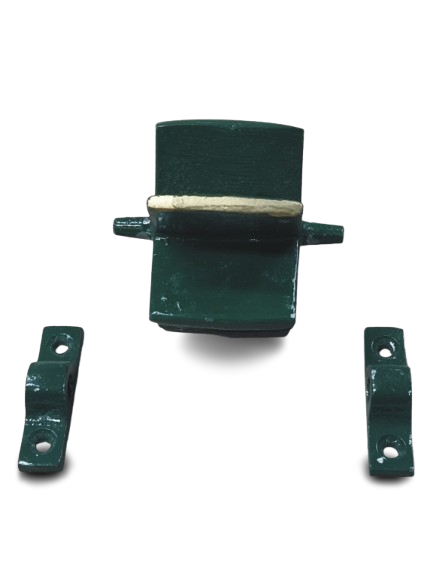 molinete de fundición con sus dos soportes para el juego de la rana