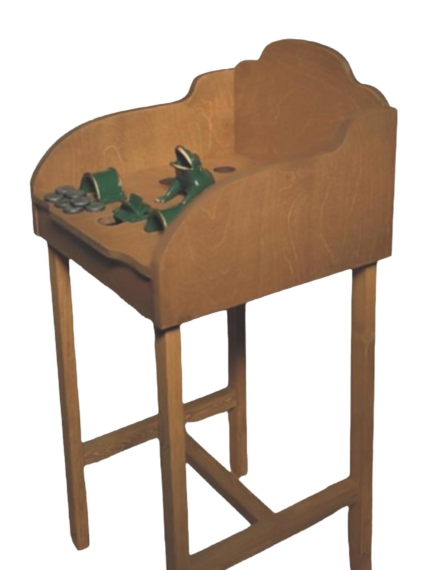 juego de la rana completo. una rana dos puentes un molinete y 10 fichas y mesa con tratamiento para exterior