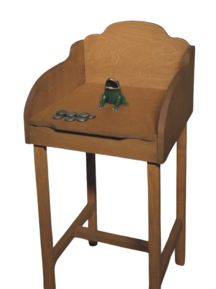 juego de la rana clásico una mesa una rana y 10 fichas mesa tratada con Lasur