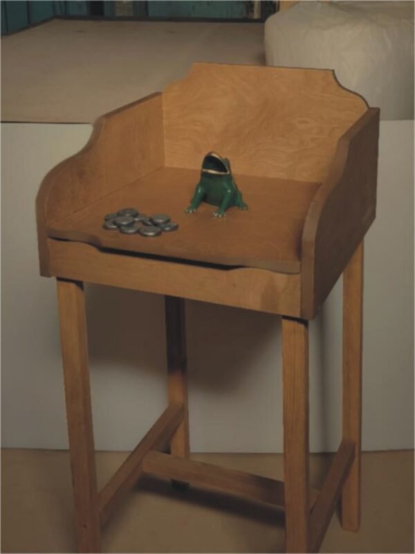 juego de la rana Clásica modelo Alfa con una mesa con tratamiento para exterior una rana y 10 fichas