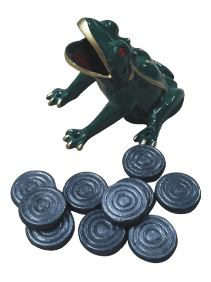 Acc juego rana clásico de fundición una rana y 10 fichas sin la mesa