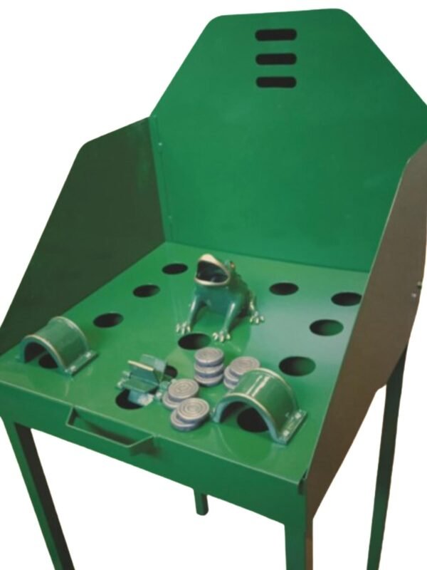 juego rana metálico lacado en verde con todos los elementos metálicos de fundición