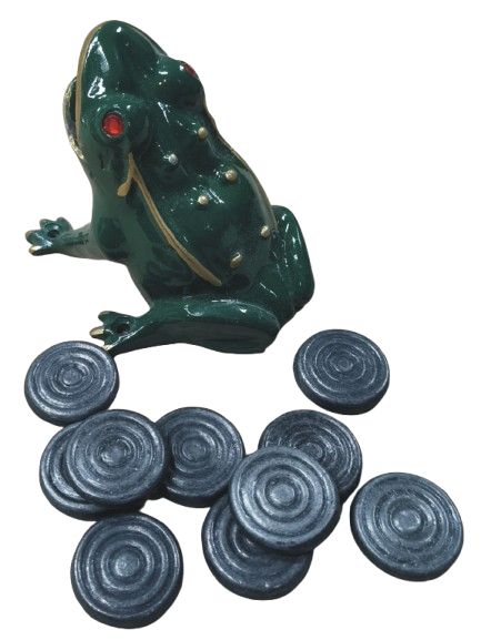 Acc juego rana clásico de fundición una rana y 10 fichas sin la mesa