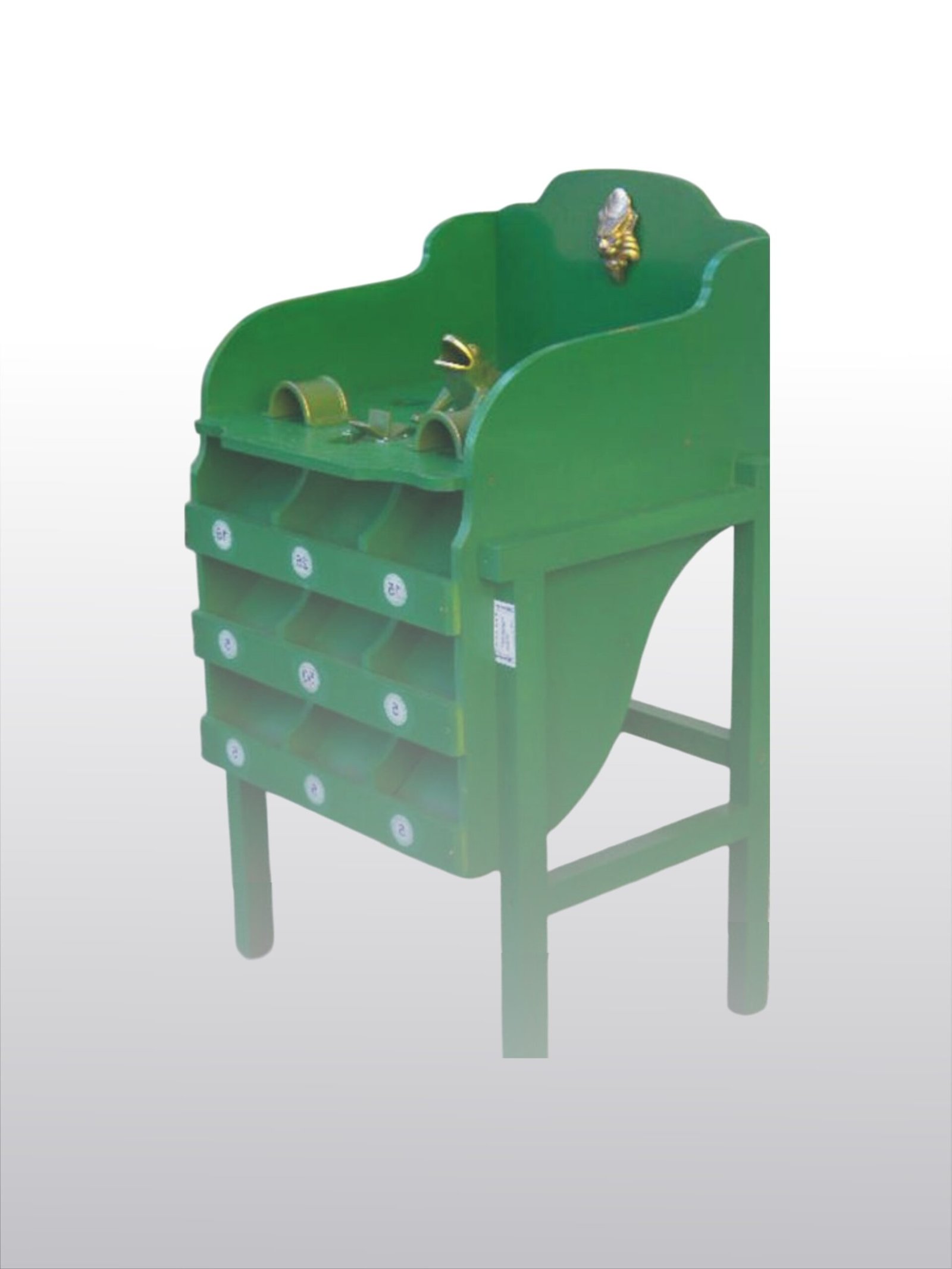 mueble para el juego de rana con la puntuación grabada una rampa por agujero